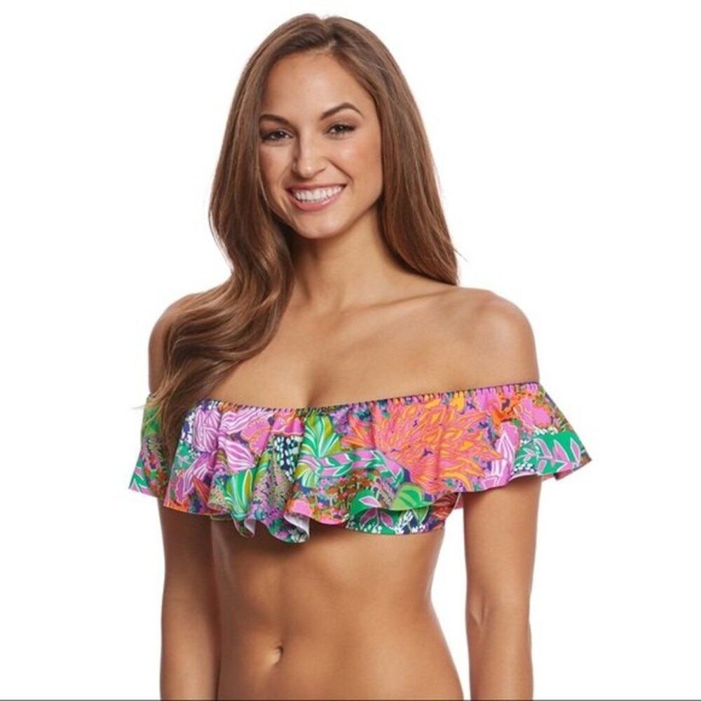 Trina Turk Tropic Escape Bandeau Bikini‎ Top NWT - Picture 2 of 8